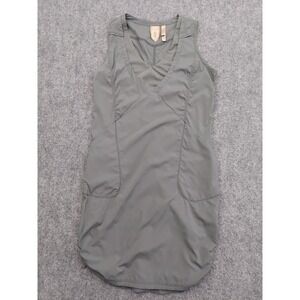 Indygena dress Womens Medium Olive Green Athletic Ruched Nylon Stretch Outdoor
